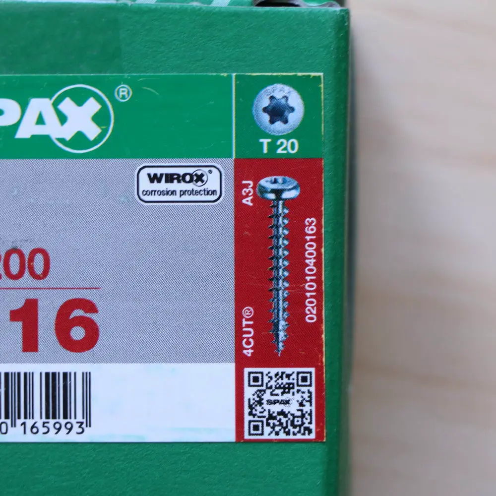 Spax 4.0 x 16 mm, CP, T20