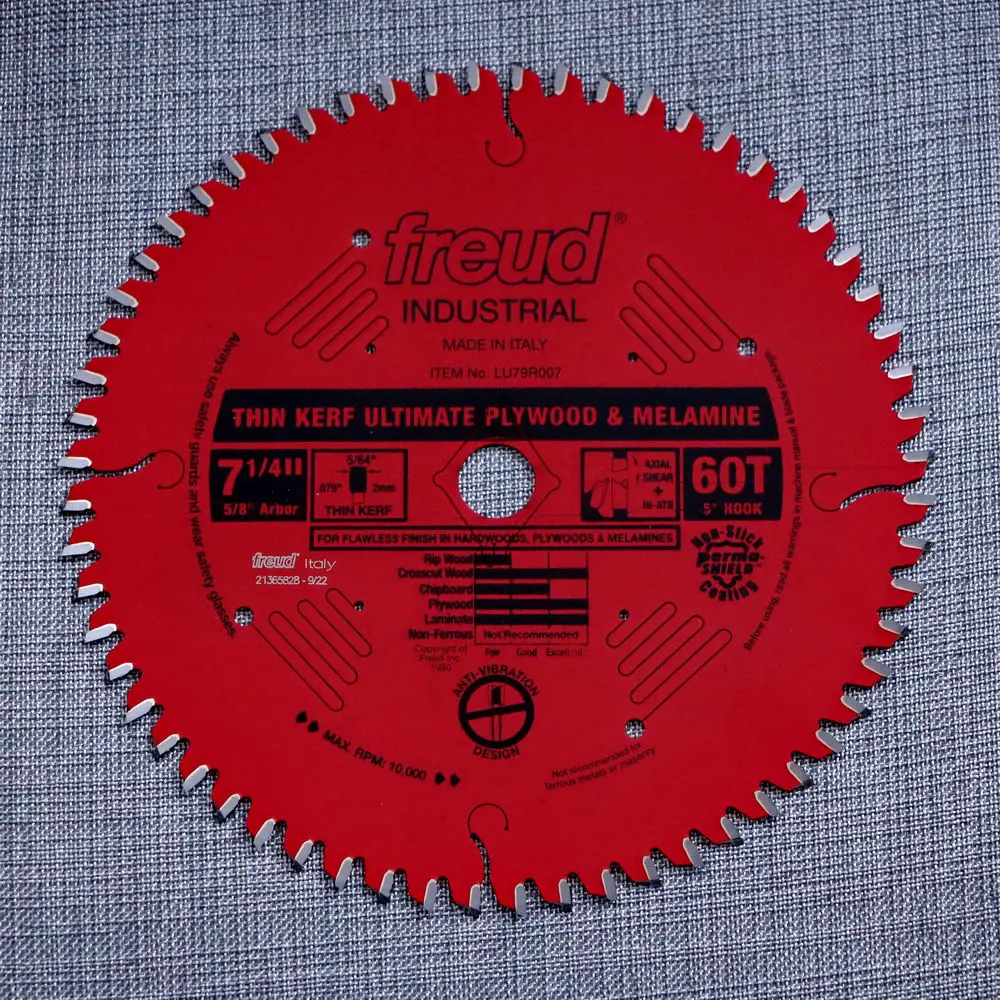 Disco 7-1/4 para melamina 60 dientes